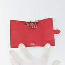 HERMES Baan Key Case Leather Beige Auth 179332-15