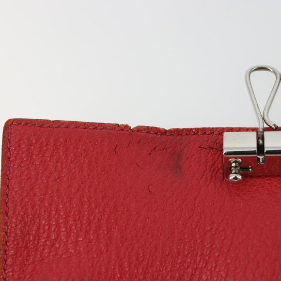 HERMES Baan Key Case Leather Beige Auth 179332