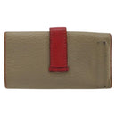 HERMES Baan Key Case Leather Beige Auth 179332-3