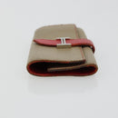 HERMES Baan Key Case Leather Beige Auth 179332-4