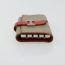 HERMES Baan Key Case Leather Beige Auth 179332-5