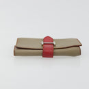 HERMES Baan Key Case Leather Beige Auth 179332-6