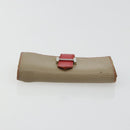 HERMES Baan Key Case Leather Beige Auth 179332-7