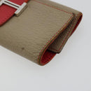 HERMES Baan Key Case Leather Beige Auth 179332-8