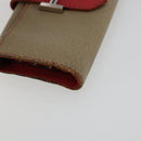 HERMES Baan Key Case Leather Beige Auth 179332-9
