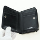 SAINT LAURENT Cassandra Compact Wallet Kroko-Prägung Schwarz Auth 179335M-9