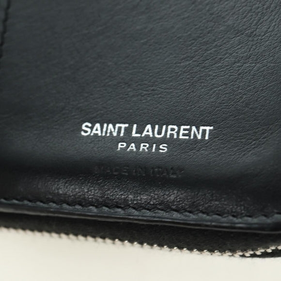 SAINT LAURENT Cassandra Compact Wallet Kroko-Prägung Schwarz Auth 179335M