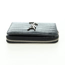 SAINT LAURENT Cassandra Compact Wallet Kroko-Prägung Schwarz Auth 179335M-5