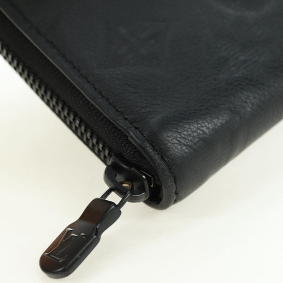 LOUIS VUITTON Empreinte Zippy Wallet Horizontal Wallet Black M11721 Auth 179337M