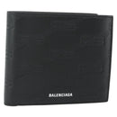 BALENCIAGA Compact Wallet Leather Black 721940 Auth 179338A-1