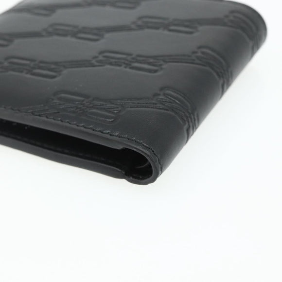 BALENCIAGA Compact Wallet Leather Black 721940 Auth 179338A