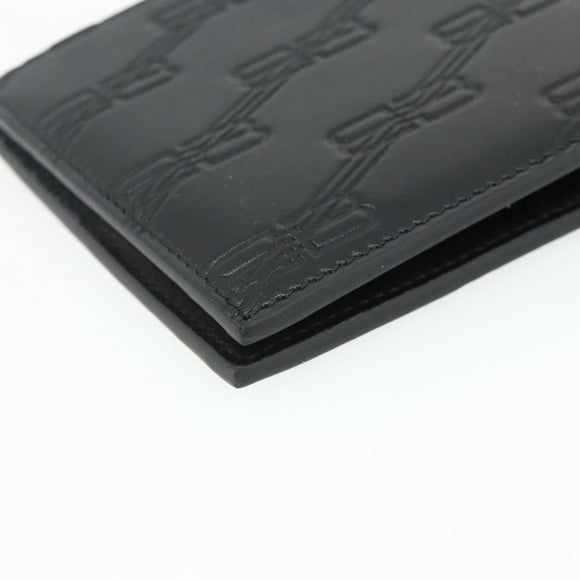 BALENCIAGA Compact Wallet Leather Black 721940 Auth 179338A