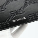 BALENCIAGA Compact Wallet Leather Black 721940 Auth 179338A-12