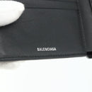 BALENCIAGA Compact Wallet Leather Black 721940 Auth 179338A-13