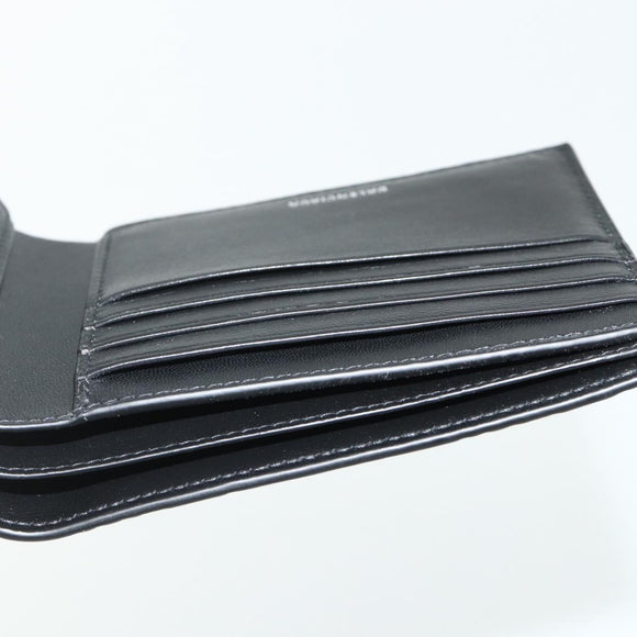 BALENCIAGA Compact Wallet Leather Black 721940 Auth 179338A