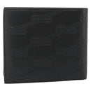 BALENCIAGA Compact Wallet Leather Black 721940 Auth 179338A-3