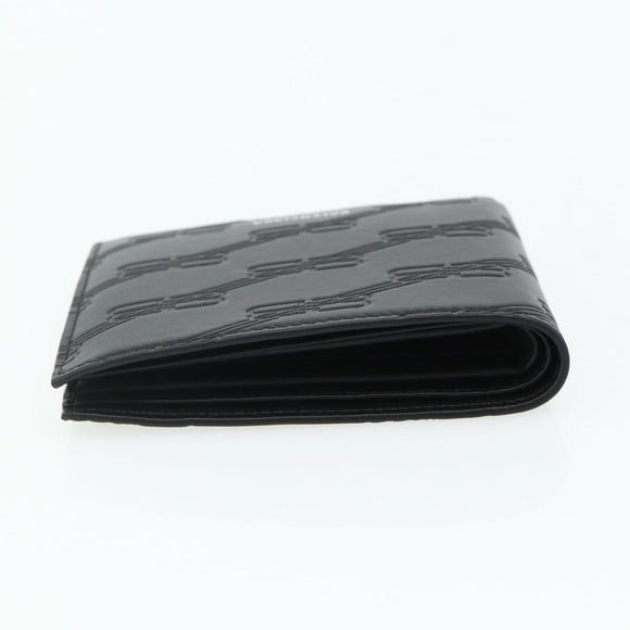 BALENCIAGA Compact Wallet Leather Black 721940 Auth 179338A