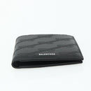 BALENCIAGA Compact Wallet Leather Black 721940 Auth 179338A-7