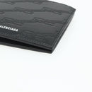 BALENCIAGA Compact Wallet Leather Black 721940 Auth 179338A-8