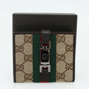 GUCCI GG Canvas Jackie Web Sherry Line Wallet Beige Red Green Auth 179340A-24