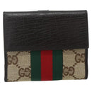 GUCCI GG Canvas Jackie Web Sherry Line Wallet Beige Red Green Auth 179340A-3