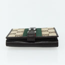 GUCCI GG Canvas Jackie Web Sherry Line Wallet Beige Red Green Auth 179340A-6