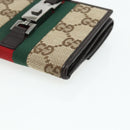 GUCCI GG Canvas Jackie Web Sherry Line Wallet Beige Red Green Auth 179340A-8