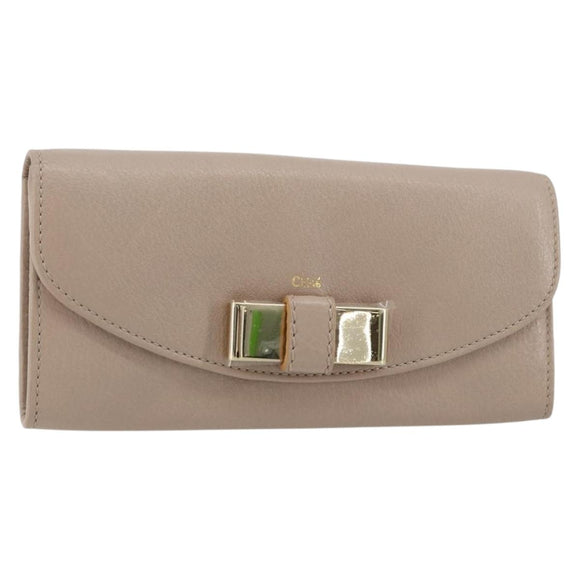 Chloe Lily Long Wallet Leather Pink Gold Auth 179343A