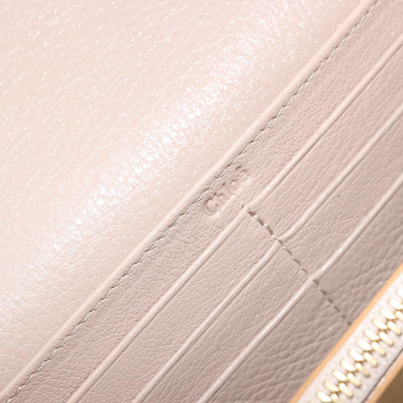 Chloe Lily Long Wallet Leather Pink Gold Auth 179343A