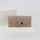 Chloe Lily Long Wallet Leather Pink Gold Auth 179343A-12