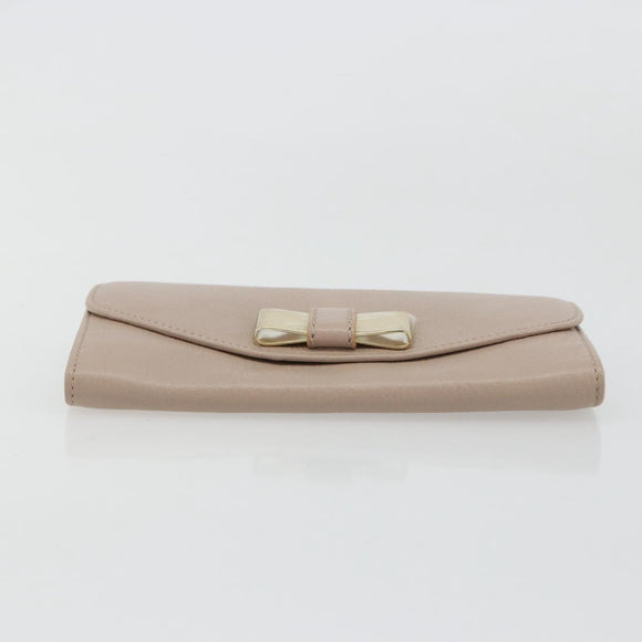 Chloe Lily Long Wallet Leather Pink Gold Auth 179343A