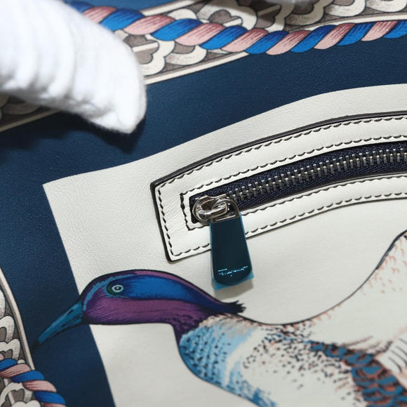 Salvatore Ferragamo Gancini Tote Bag Leather Multicolor Silver Auth 179348A