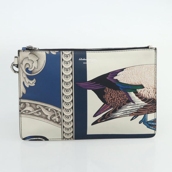 Salvatore Ferragamo Gancini Tote Bag Leather Multicolor Silver Auth 179348A