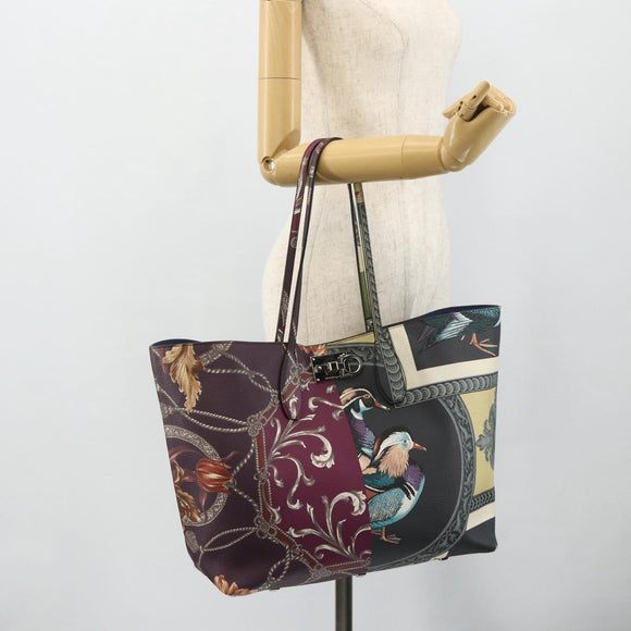 Salvatore Ferragamo Gancini Tote Bag Leather Multicolor Silver Auth 179348A
