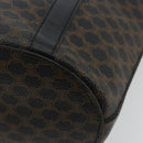 CELINE Macadam Canvas Tote Bag PVC Leather Black Gold Auth 179349-10