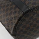 CELINE Macadam Canvas Tote Bag PVC Leather Black Gold Auth 179349-11
