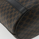 CELINE Macadam Canvas Tote Bag PVC Leather Black Gold Auth 179349-13