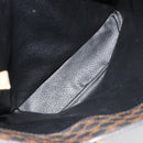 CELINE Macadam Canvas Tote Bag PVC Leather Black Gold Auth 179349-16