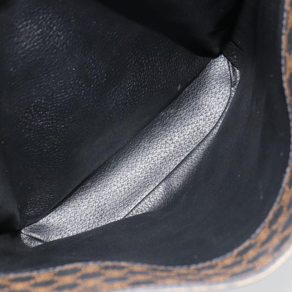 CELINE Macadam Canvas Tote Bag PVC Leather Black Gold Auth 179349