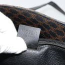 CELINE Macadam Canvas Tote Bag PVC Leather Black Gold Auth 179349-22