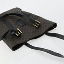 CELINE Macadam Canvas Tote Bag PVC Leather Black Gold Auth 179349-6