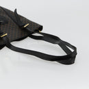 CELINE Macadam Canvas Tote Bag PVC Leather Black Gold Auth 179349-7