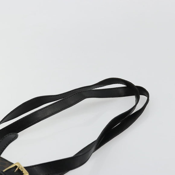 CELINE Macadam Canvas Tote Bag PVC Leather Black Gold Auth 179349