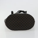 CELINE Macadam Canvas Tote Bag PVC Leather Black Gold Auth 179349-9