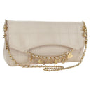CHANEL Choco Bar Icon Chain Shoulder Bag Lamb Skin Gold Pink CC Auth 179351SV-1
