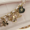 CHANEL Choco Bar Icon Chain Shoulder Bag Lamb Skin Gold Pink CC Auth 179351SV-17
