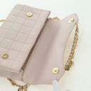 CHANEL Choco Bar Icon Chain Shoulder Bag Lamb Skin Gold Pink CC Auth 179351SV-20