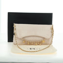 CHANEL Choco Bar Icon Chain Shoulder Bag Lamb Skin Gold Pink CC Auth 179351SV-31