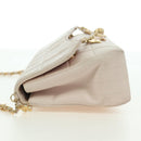 CHANEL Choco Bar Icon Chain Shoulder Bag Lamb Skin Gold Pink CC Auth 179351SV-4