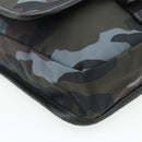 BURBERRY Black label Shoulder Bag Nylon Blue Silver Auth 179352A-11